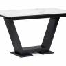 Керамический стол на тумбе Иматра 140(180)х80х76 белый мрамор / черный