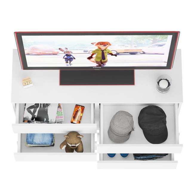 Широкий комод шесть ящиков Мори МК1200.6 цвет белый