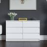 Широкий комод шесть ящиков Мори МК1200.6 цвет белый