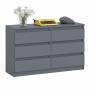 Широкий комод шесть ящиков Мори МК1200.6 цвет графит Широкий комод шесть ящиков Мори МК1200.6 цвет графит