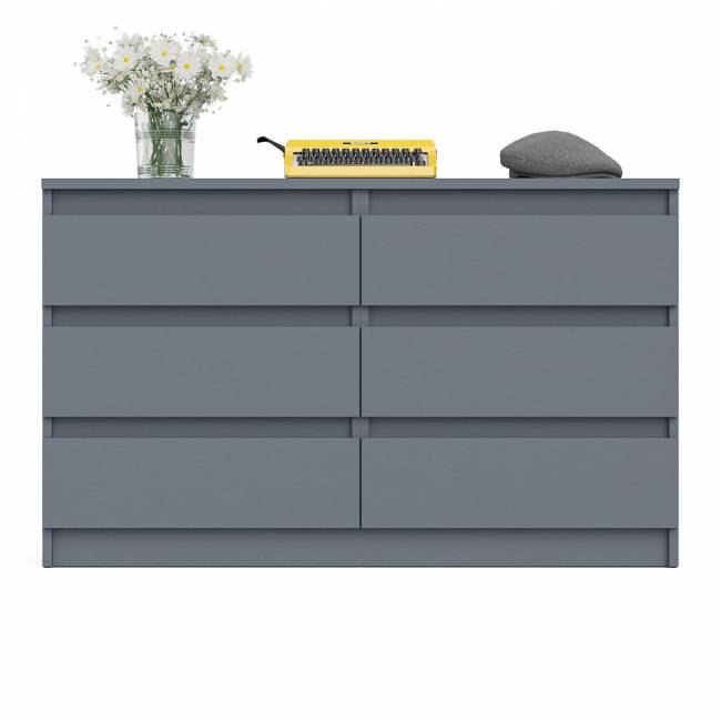 Широкий комод шесть ящиков Мори МК1200.6 цвет графит Широкий комод шесть ящиков Мори МК1200.6 цвет графит