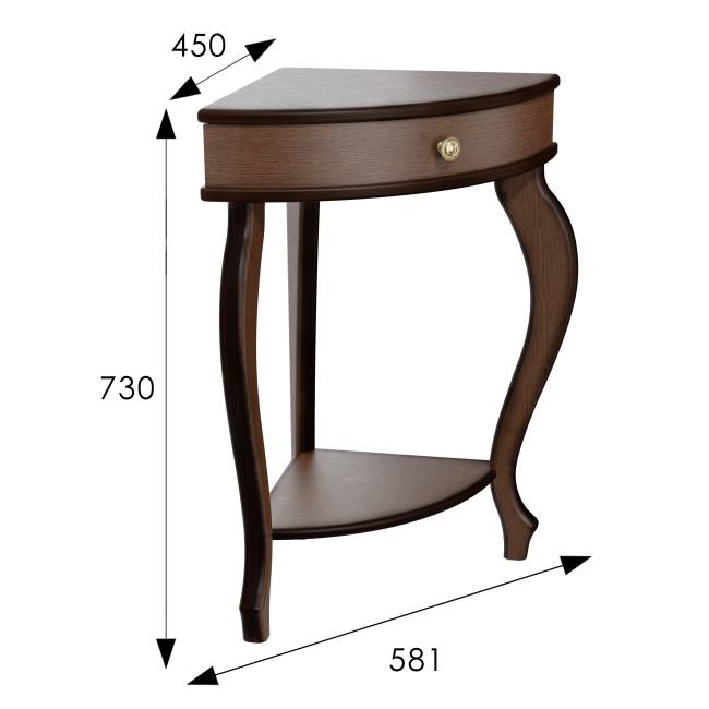 Консоль угловая Элегант орех Л