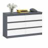 Широкий комод шесть ящиков Мори МК1200.6 цвет графит/белый Широкий комод шесть ящиков Мори МК1200.6 цвет графит/белый