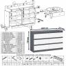 Широкий комод шесть ящиков Мори МК1200.6 цвет графит/белый Широкий комод шесть ящиков Мори МК1200.6 цвет графит/белый