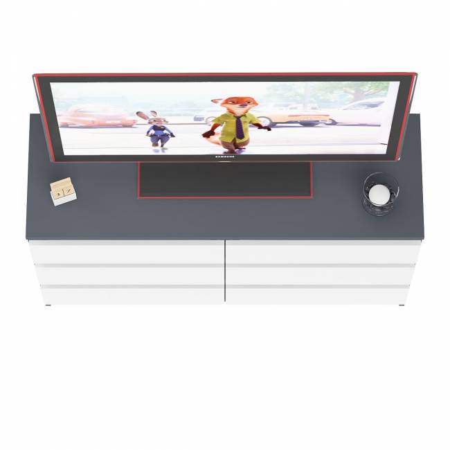 Широкий комод шесть ящиков Мори МК1200.6 цвет графит/белый Широкий комод шесть ящиков Мори МК1200.6 цвет графит/белый