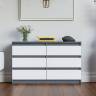 Широкий комод шесть ящиков Мори МК1200.6 цвет графит/белый Широкий комод шесть ящиков Мори МК1200.6 цвет графит/белый