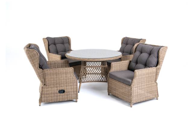 "Лацио" обеденная группа из искусственного ротанга, цвет соломенный "Лацио" обеденная группа из искусственного ротанга, цвет соломенный