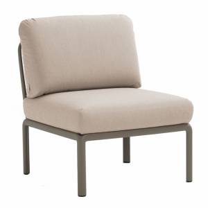 Модуль центральный пластиковый с подушками Komodo Elemento Centrale тортора, холст 700х780х900 мм