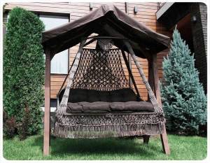 Подвесные плетеные качели Sea-Ra (каркас+качель)