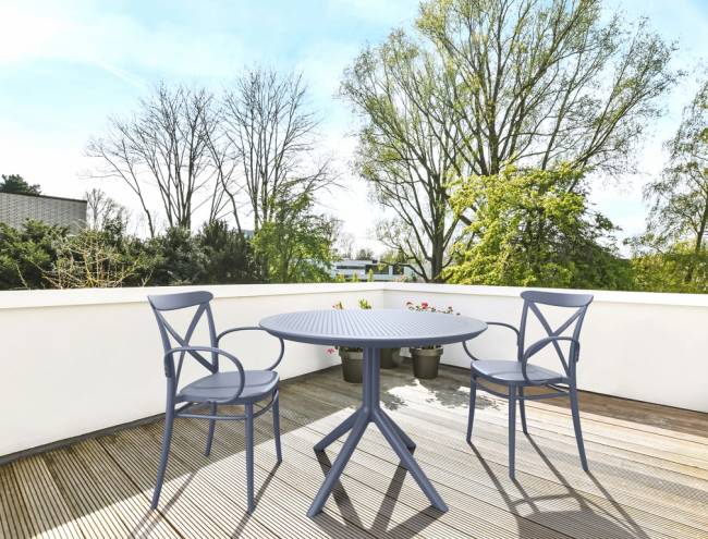 Стол пластиковый Sky Table Ø105 темно-серый Ø1050х740 мм Стол пластиковый Sky Table Ø105 темно-серый Ø1050х740 мм