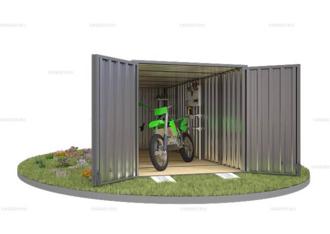 Хозблок SKOGGY секционный с плоской крышей 5 х 2 м, цинковый Хозблок SKOGGY секционный с плоской крышей 5 х 2 м, цинковый