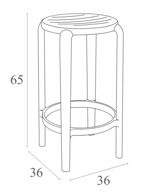 Табурет пластиковый полубарный Tom Bar 65 черный 360х360х650 мм Табурет пластиковый полубарный Tom Bar 65 черный 360х360х650 мм