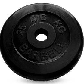 Диск обрезиненный черный MB Barbell d-51 25 кг Диск обрезиненный черный MB Barbell d-51 25 кг
