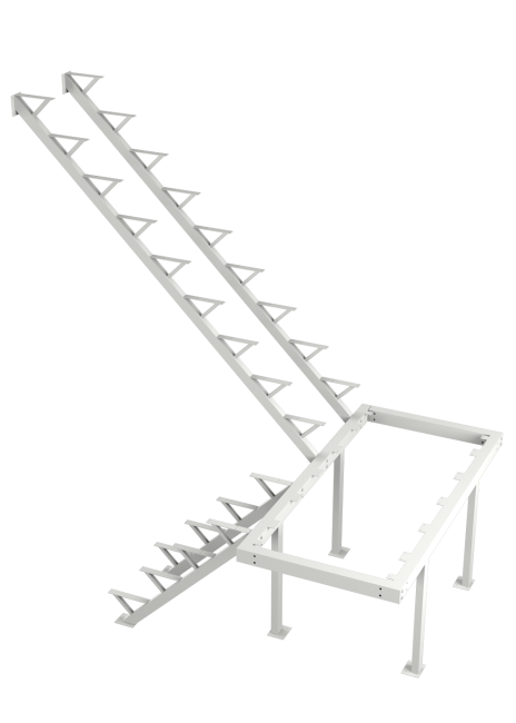 Каркас к лестнице ЛЕС-06 универсальной (поворот 180 градусов) 2760 проем 1800-2804, Белый Каркас к лестнице ЛЕС-06 универсальной (поворот 180 градусов) 2760 проем 1800-2804, Белый