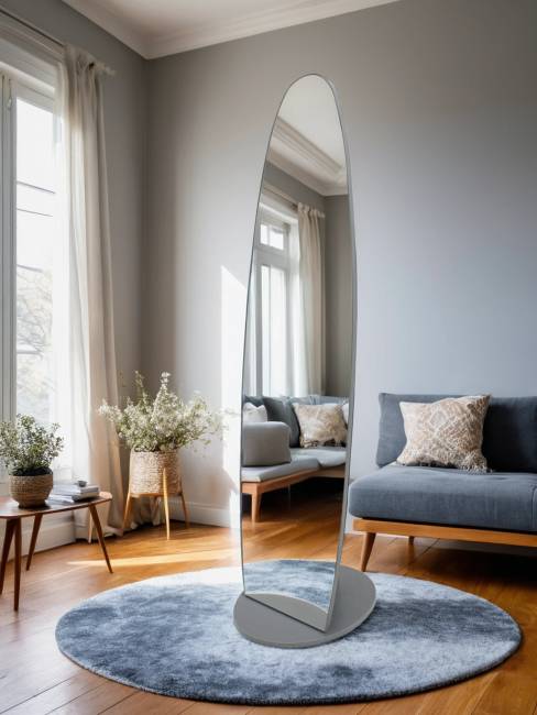 Зеркало напольное Стелла 1 графит темный  157,8 см х 40,4 см