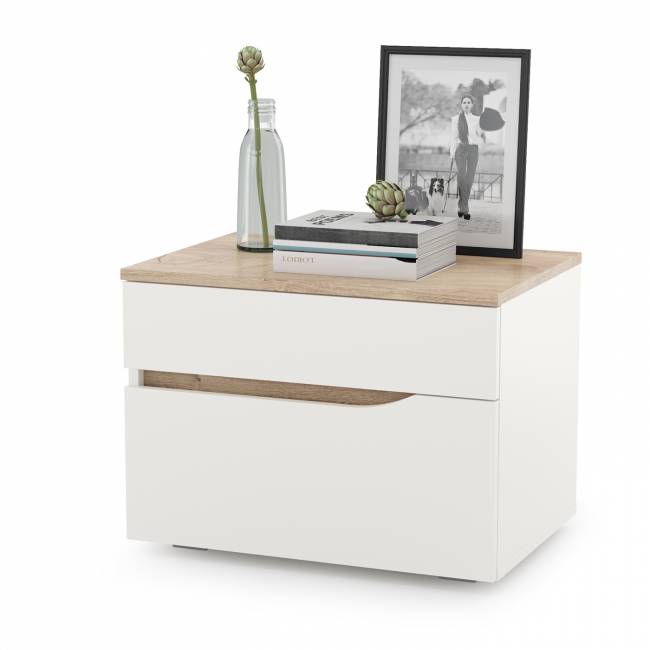 Тумба прикроватная Муссон 16.03 цвет белый/дуб эндгрейн элегантный Тумба прикроватная Муссон 16.03 цвет белый/дуб эндгрейн элегантный