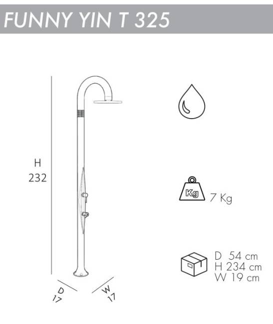 Душ уличный Funny Yin T 325 белый 170х170х2320 мм