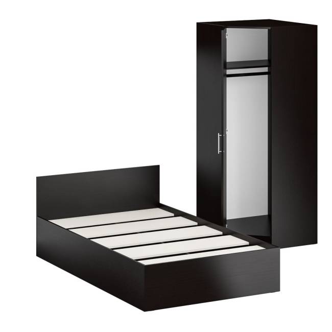 Кровать односпальная 1200 с угловым шкафом Стандарт цвет венге Кровать односпальная 1200 с угловым шкафом Стандарт цвет венге