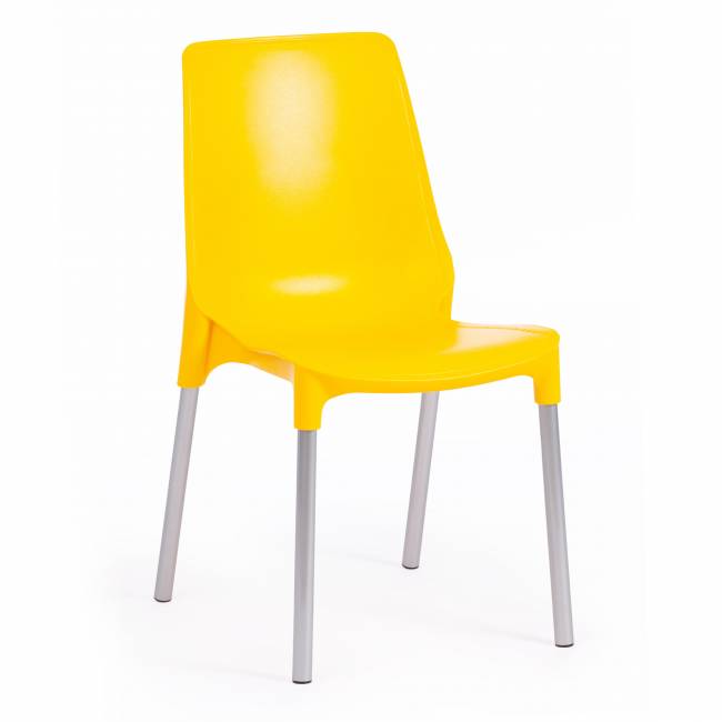 Стул Джениус/Genius (мод. 75) (1шт.в упаковке) пластик/металл, 46x56x84cм, желтый/опоры хром желтый/ножки хром металл/пластик Стул Джениус/Genius (мод. 75) (1шт.в упаковке) пластик/металл, 46x56x84cм, желтый/опоры хром желтый/ножки хром металл/пластик