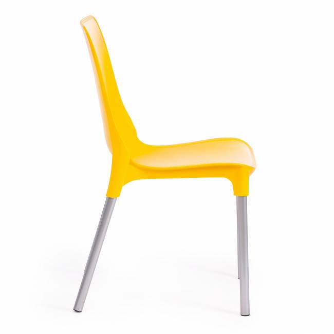 Стул Джениус/Genius (мод. 75) (1шт.в упаковке) пластик/металл, 46x56x84cм, желтый/опоры хром желтый/ножки хром металл/пластик Стул Джениус/Genius (мод. 75) (1шт.в упаковке) пластик/металл, 46x56x84cм, желтый/опоры хром желтый/ножки хром металл/пластик