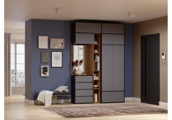 Прихожая Роут венге / графит софт комплектация 5