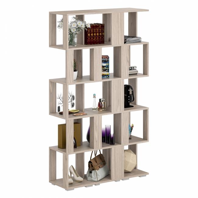 Комплект их 3-х открытых стеллажей цвет ясень шимо светлый Комплект их 3-х открытых стеллажей цвет ясень шимо светлый