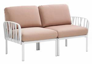 Диван пластиковый с подушками Komodo 2 белый, розовый 1440х780х880 мм