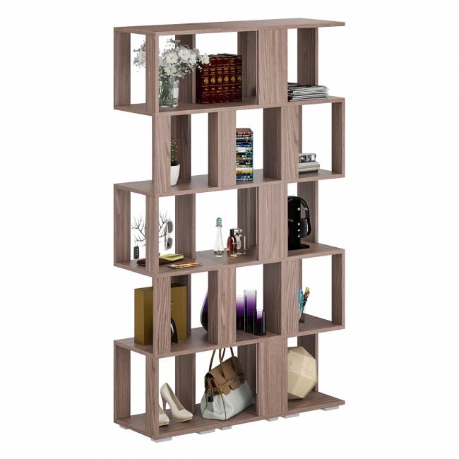 Комплект их 3-х открытых стеллажей цвет ясень шимо тёмный Комплект их 3-х открытых стеллажей цвет ясень шимо тёмный