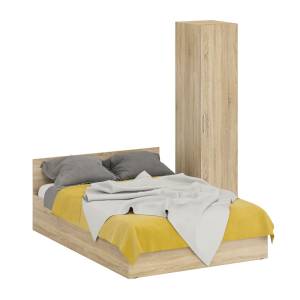 Кровать двуспальная 1400 с пеналом Стандарт цвет дуб сонома