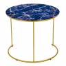 Набор кофейных столиков Tango темно-синий с ножками матовое золото, 2шт