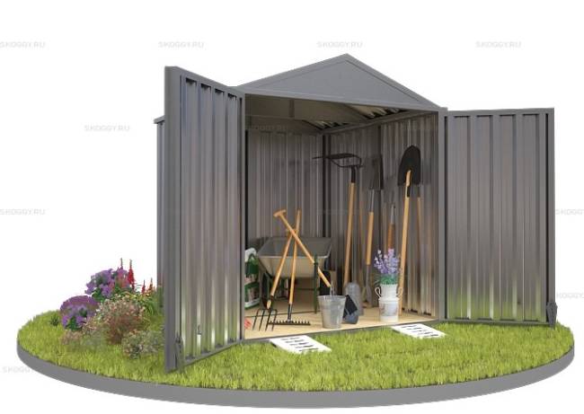 Хозблок SKOGGY секционный с двускатной крышей 2 х 2 м, цинковый Хозблок SKOGGY секционный с двускатной крышей 2 х 2 м, цинковый