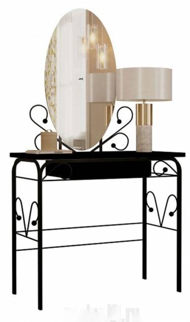 Стол дамский с ящиком ММД 303 Черный / Венге Стол дамский с ящиком ММД 303 Черный / Венге