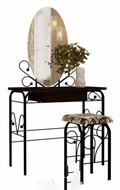 Стол дамский с ящиком ММД 303 Черный / Венге Стол дамский с ящиком ММД 303 Черный / Венге