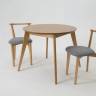 Стол Сканди К 100 натур со стульями Франк натур рогожка серый Стол Сканди К 100 натур со стульями Франк натур рогожка серый