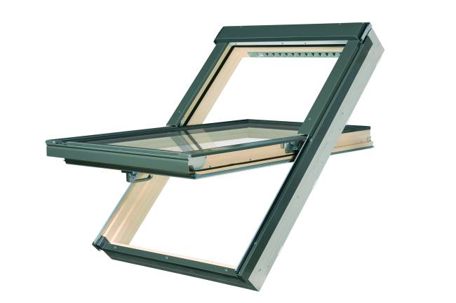 Ламинированное пластиковое мансардное окно PTP-V/PI U3 "Сосна", однокамерное Ламинированное пластиковое мансардное окно PTP-V/PI U3 "Сосна", однокамерное