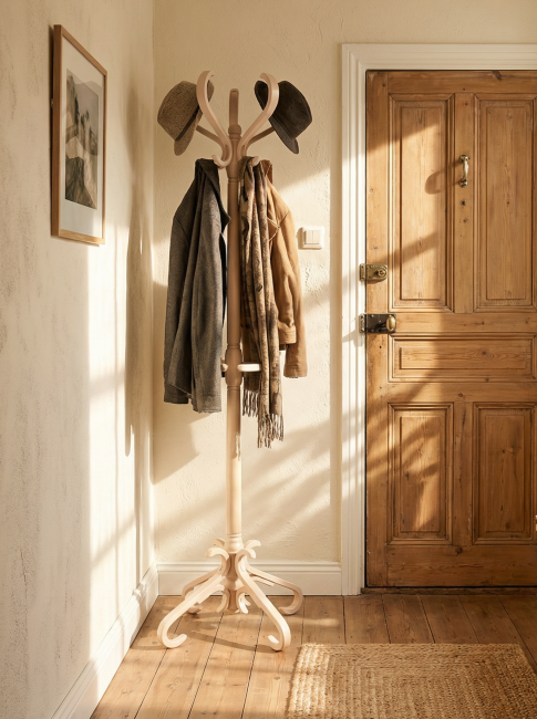 Вешалка напольная В 10Н белый ясень