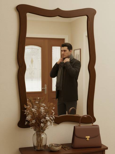 Зеркало навесное Берже 23 темно-коричневый 97 см х 67 см