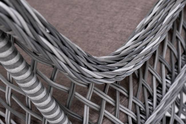 "Катания" обеденная группа плетеная на 6 персон, цвет графит