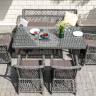 "Катания" обеденная группа плетеная на 6 персон, цвет графит