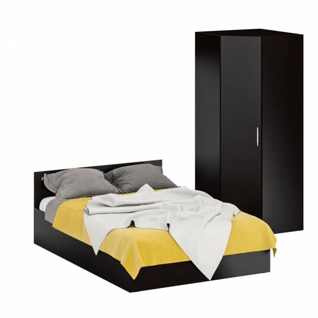 Кровать двуспальная 1400 с угловым шкафом Стандарт цвет венге Кровать двуспальная 1400 с угловым шкафом Стандарт цвет венге