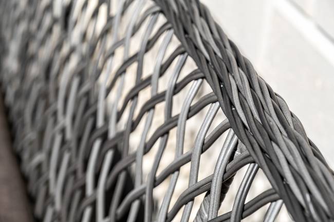 "Катания" обеденная группа плетеная на 4 персоны, цвет графит