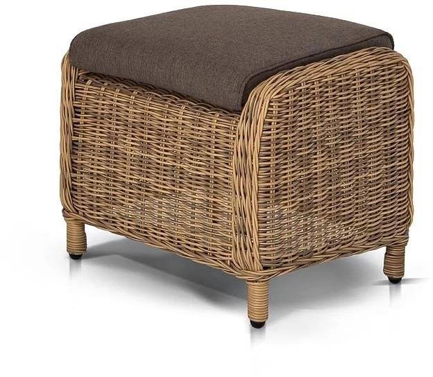 Оттоманка пуф из искусственного ротанга "BAVARIA", бежево-коричневый