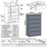 Узкий комод пять ящиков Мори МК700.5 цвет графит Узкий комод пять ящиков Мори МК700.5 цвет графит