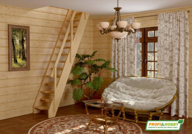 Деревянная лестница К-007м/28 под покраску Деревянная лестница К-007м/28 под покраску