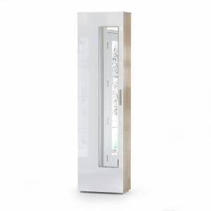 Шкаф для одежды Лайн 08.122 цвет дуб крафт серый/фасады МДФ белый глянец