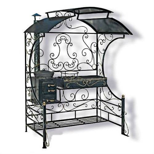 Кованый мангальный комплекс с печью "Уют" Кованый мангальный комплекс с печью "Уют"