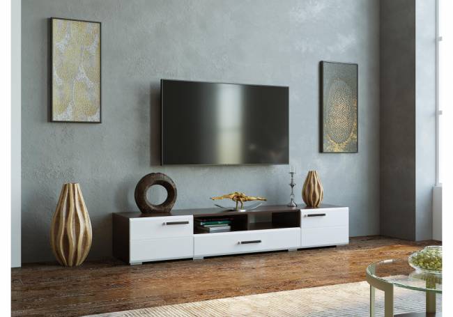 ТВ-тумба Иоги 2.0 венге / белый глянец