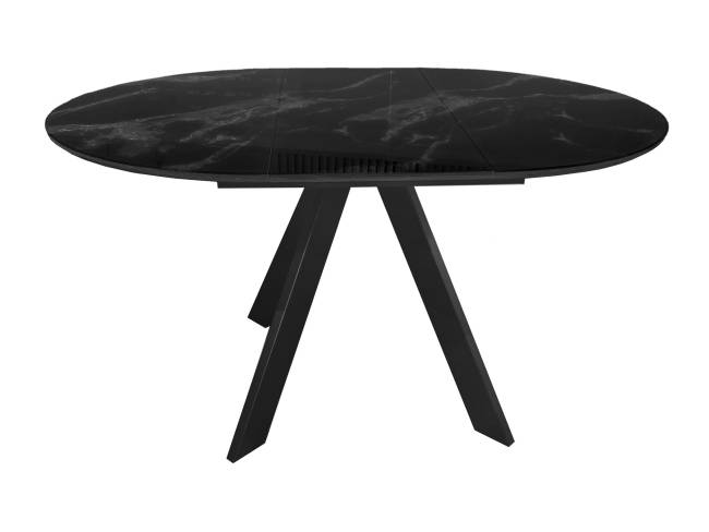 Стол DikLine SFC110 d1100 стекло Оптивайт Черный мрамор/подстолье черное/опоры черные Стол DikLine SFC110 d1100 стекло Оптивайт Черный мрамор/подстолье черное/опоры черные