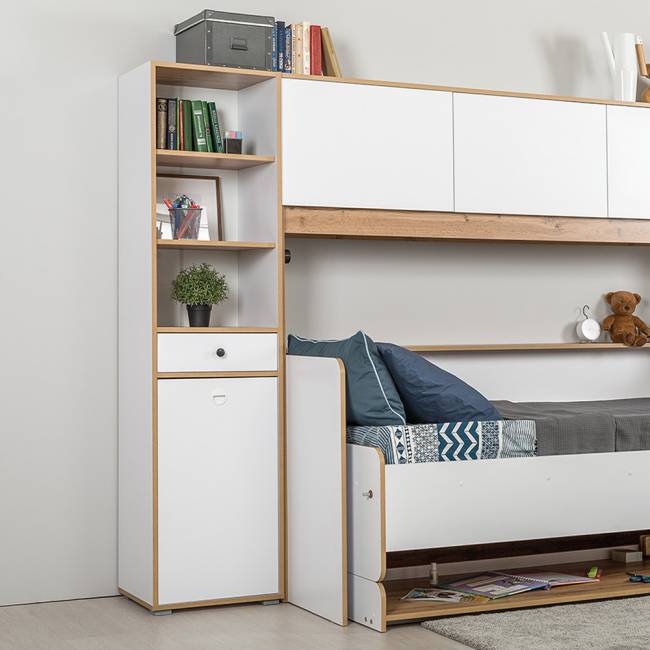 Стеллаж Вуди 13.146 цвет белый премиум/дуб крафт золотой Стеллаж Вуди 13.146 цвет белый премиум/дуб крафт золотой