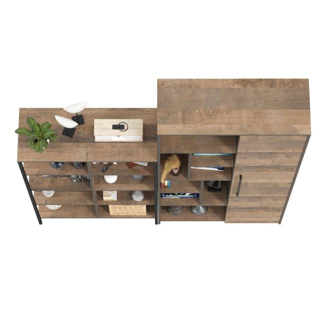 Шкаф-стеллаж со стеллажом Трувор 13.151.02 цвет дуб гранж песочный/интра